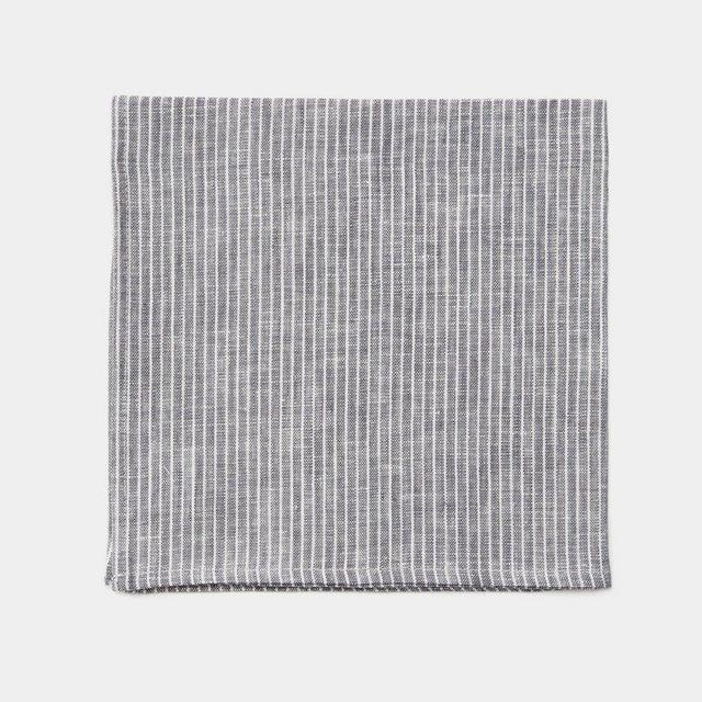Napkin: Grey Thin White Stripe