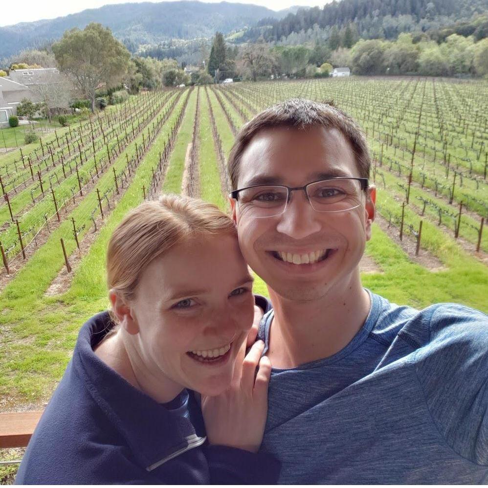 We snapped this picture after a fun day of bike riding around the vineyards of Napa & Sonoma, just before dinner!