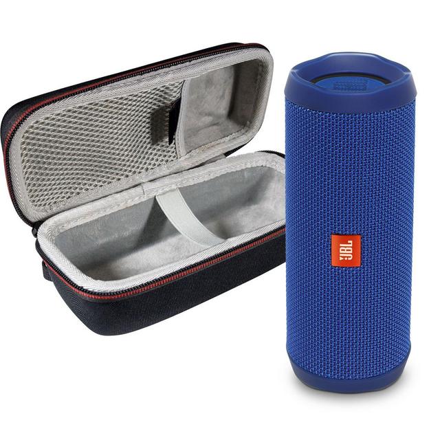 JBL Flip 4 Portable Bluetooth Wireless Speaker Bundle with Protective Travel Case - Blue