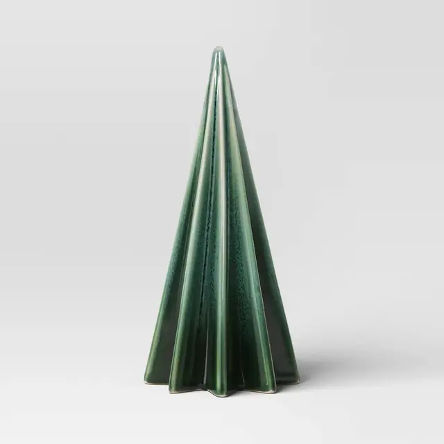 Christmas Small Faceted Ceramic Tree Green - Threshold™