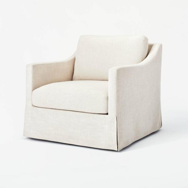 Vivian Park Slipcover Swivel Chair Cream - Threshold™ designed with Studio McGee