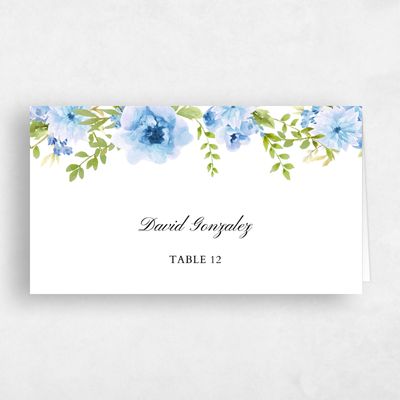 Blue Wedding Place Card - Tillage