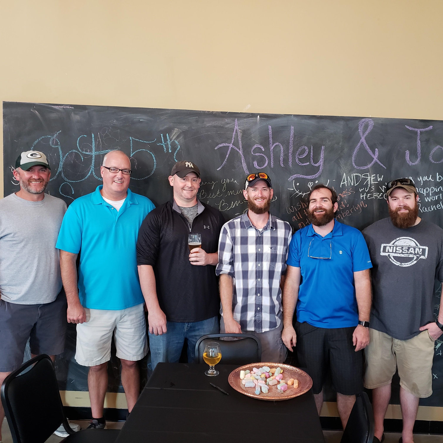 The Groom with a couple of his groomsmen and ushers!