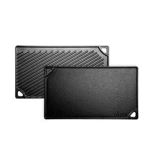 Lodge LDP3 9.5" x 16.75" Seasoned Rectangle Reversible Cast Iron Griddle