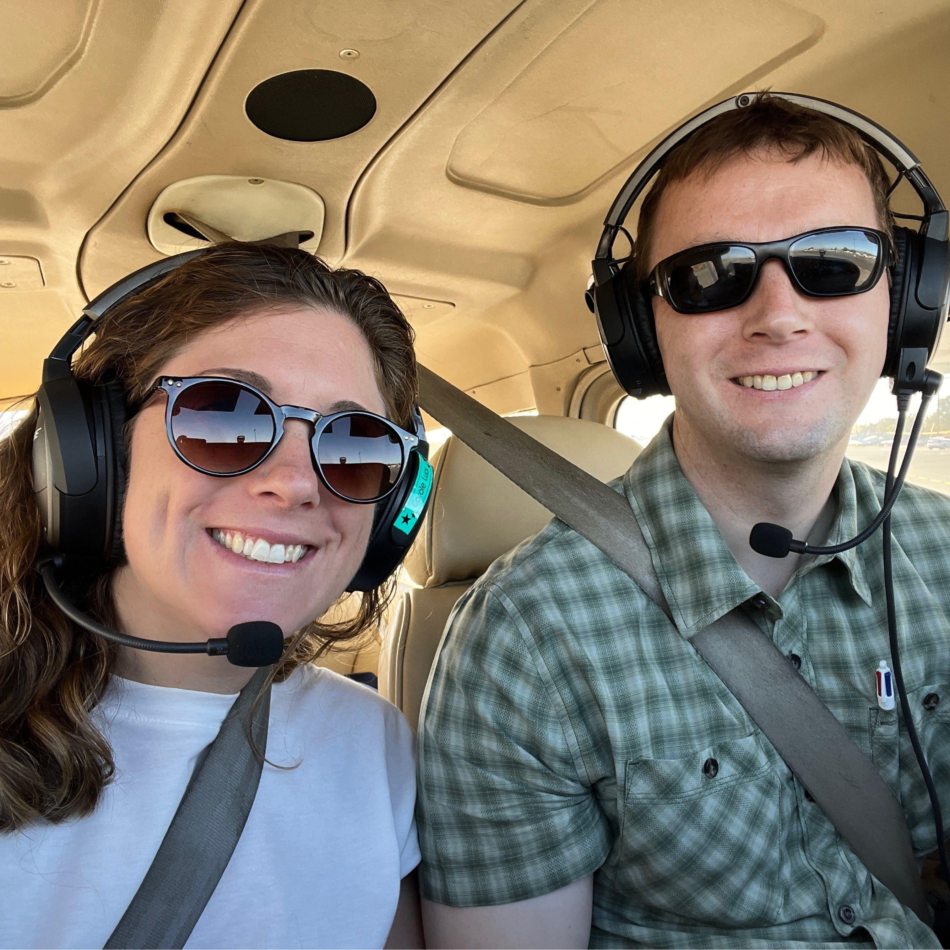 Happy in the airplane!