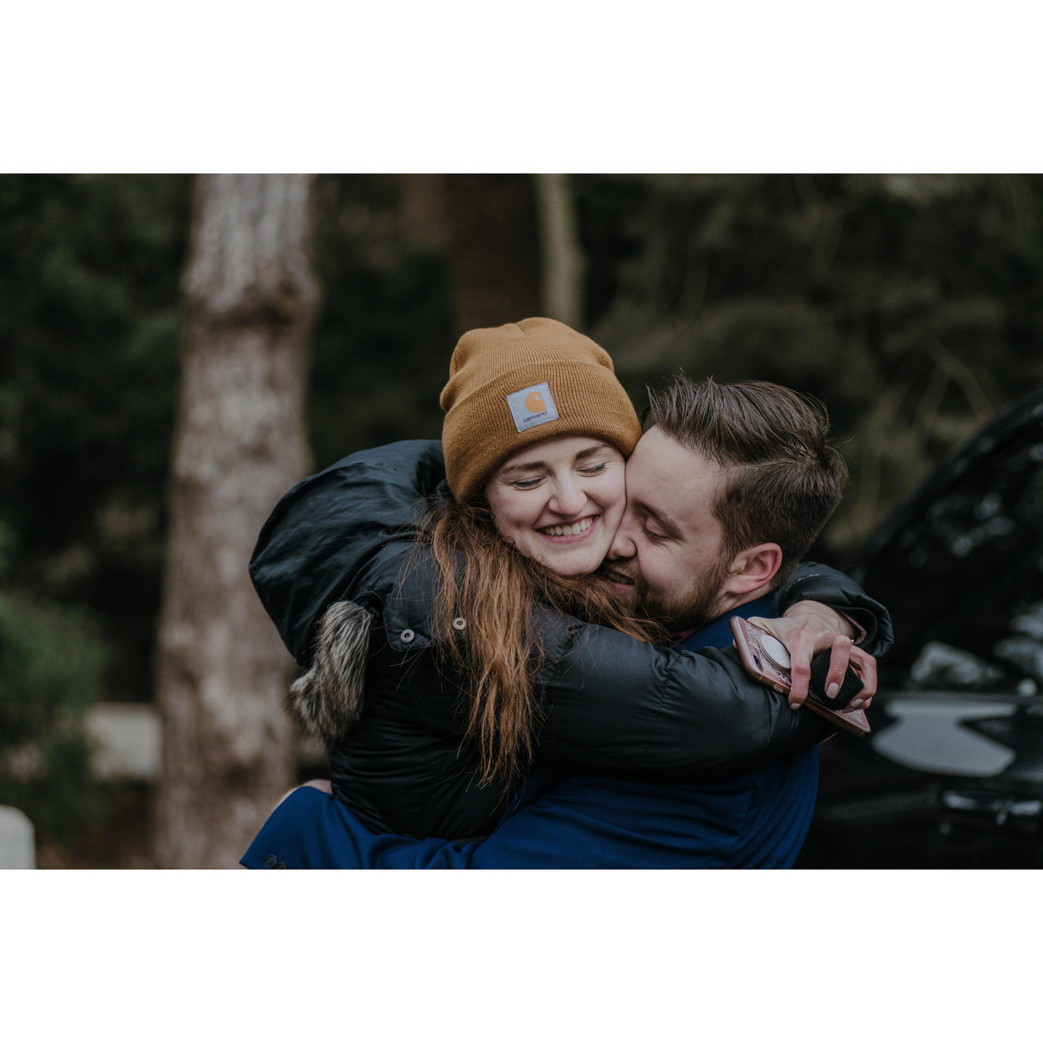 A plandid shot just after we got engaged.