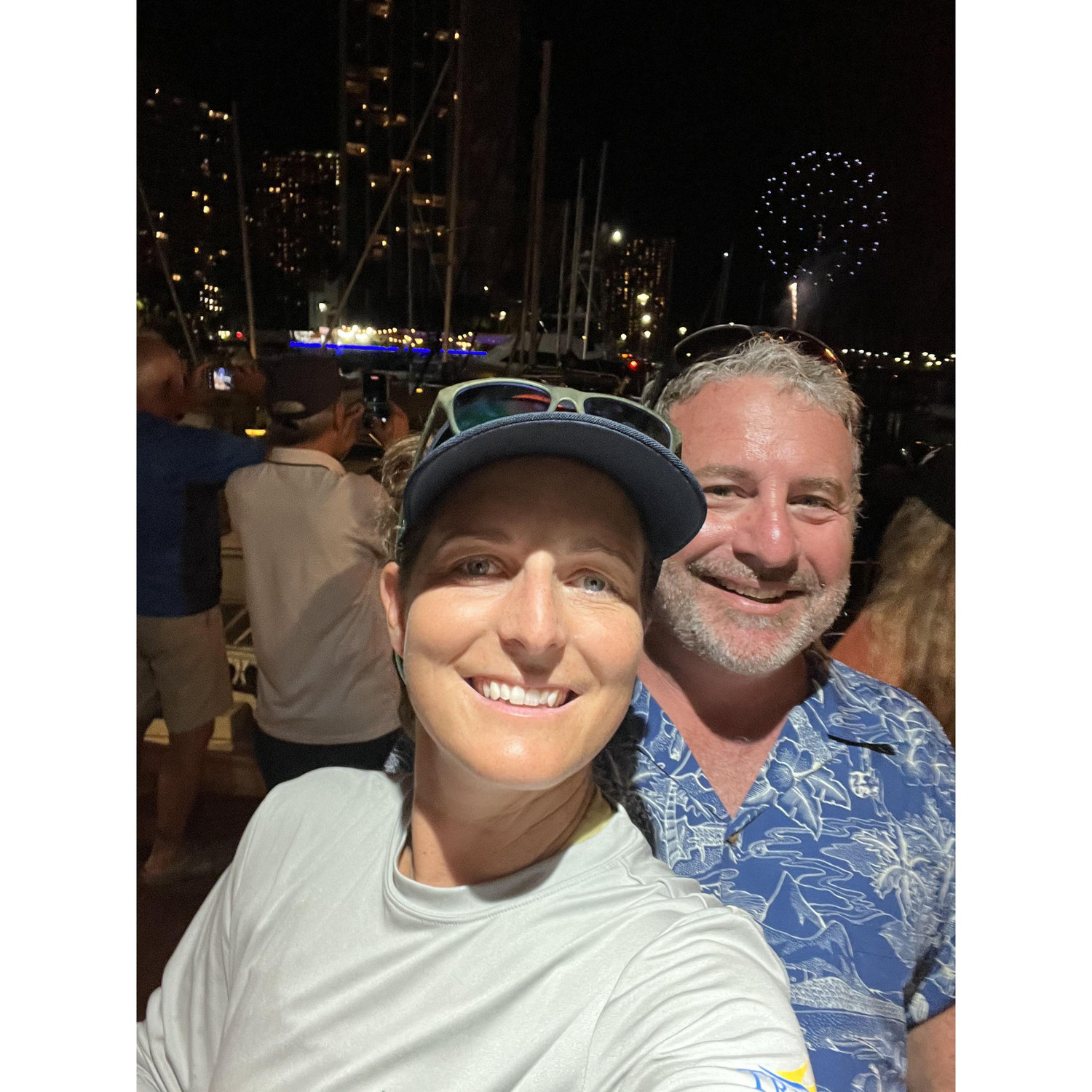 Reunited after Liz raced from California to Hawaii on a 50 ft sailboat.