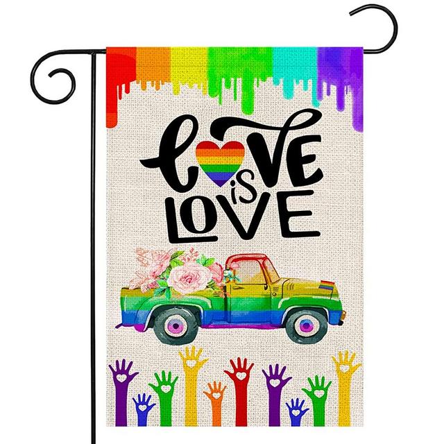 Rainbow Garden Flag Pride LGBTQ Flag 12x18 Inch Yard Flag Vertical Double Sided Holiday Potted Flower Rainbow Decor Outdoor Front Porch Courtyard Lawn Decor House Flag