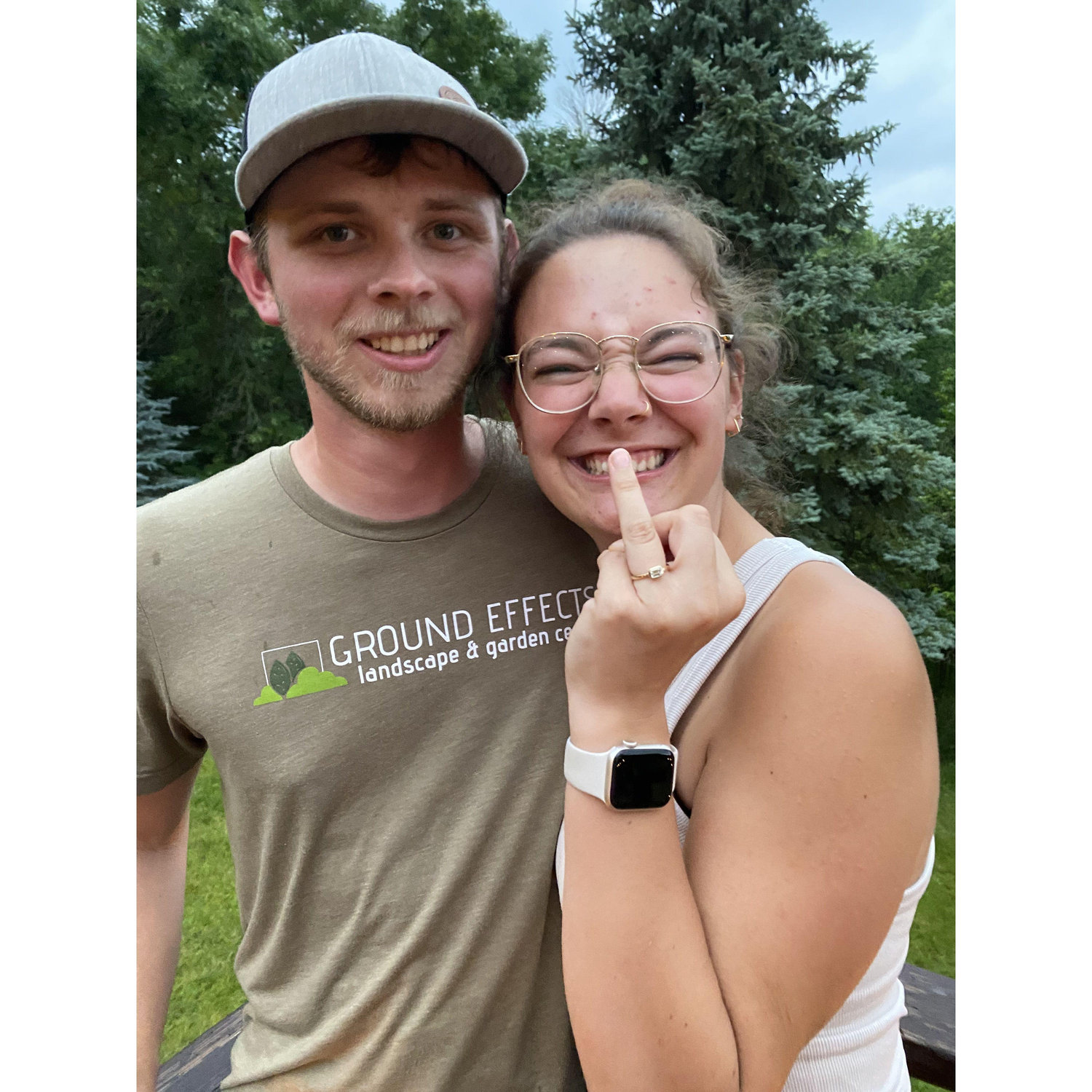 The night we got engaged! I had no clue!