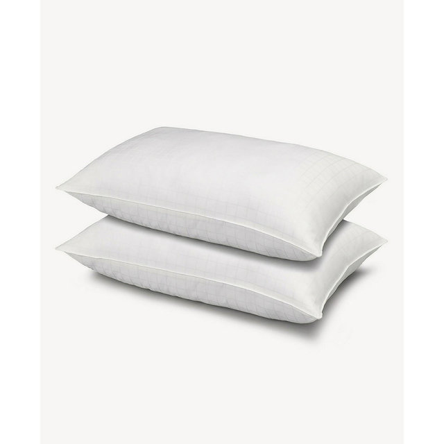 Ella Jayne 100% Cotton Dobby-Box Shell Firm Density Side/Back Sleeper Down Alternative 2-Pack Pillow, Standard