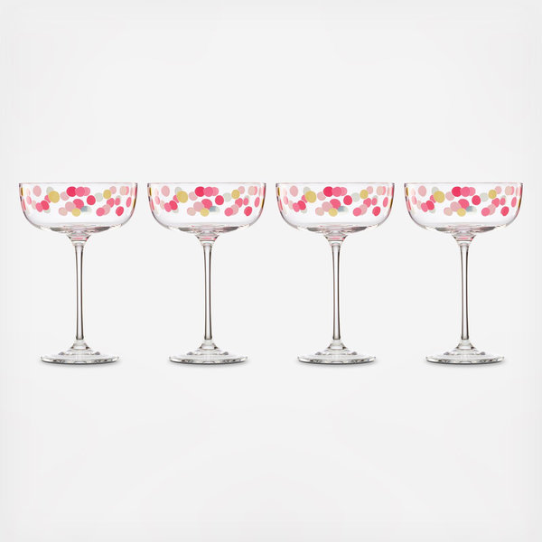 Kate Spade It's Raining Confetti Coupe Glasses - Thumbnail 4