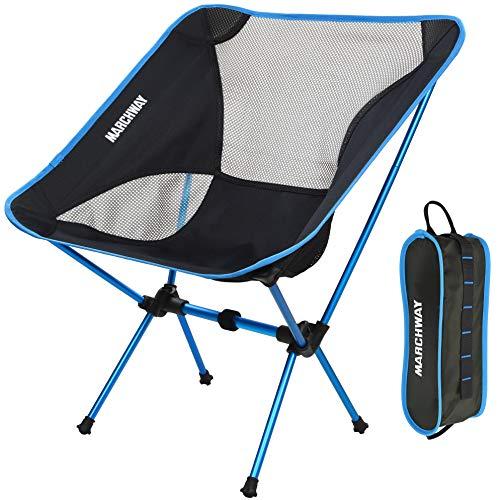 MARCHWAY Ultralight Folding Camping Chair, Portable Compact for Outdoor Camp, Travel, Beach, Picnic, Festival, Hiking, Lightweight Backpacking