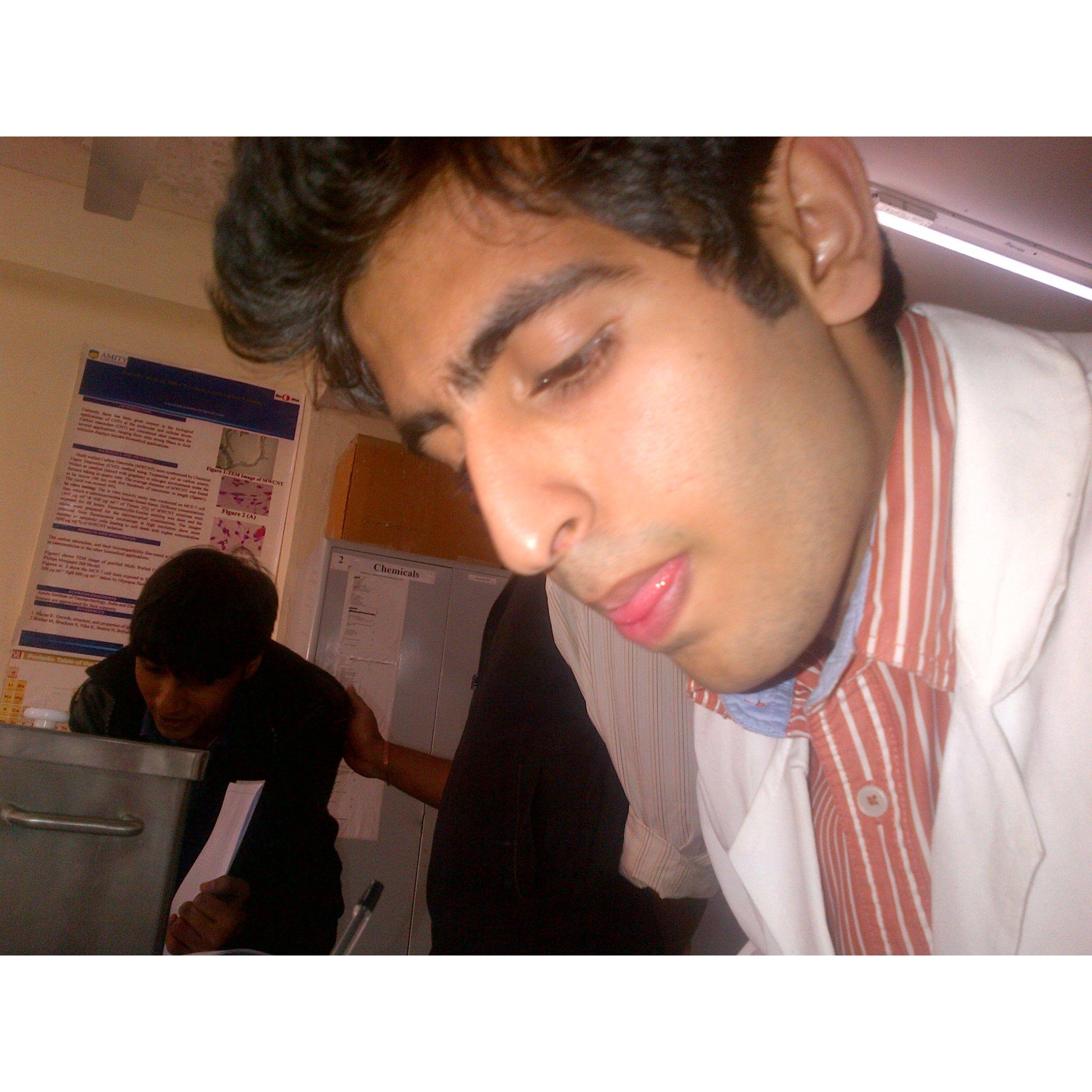 While copying her Lab Assignment just before the Viva