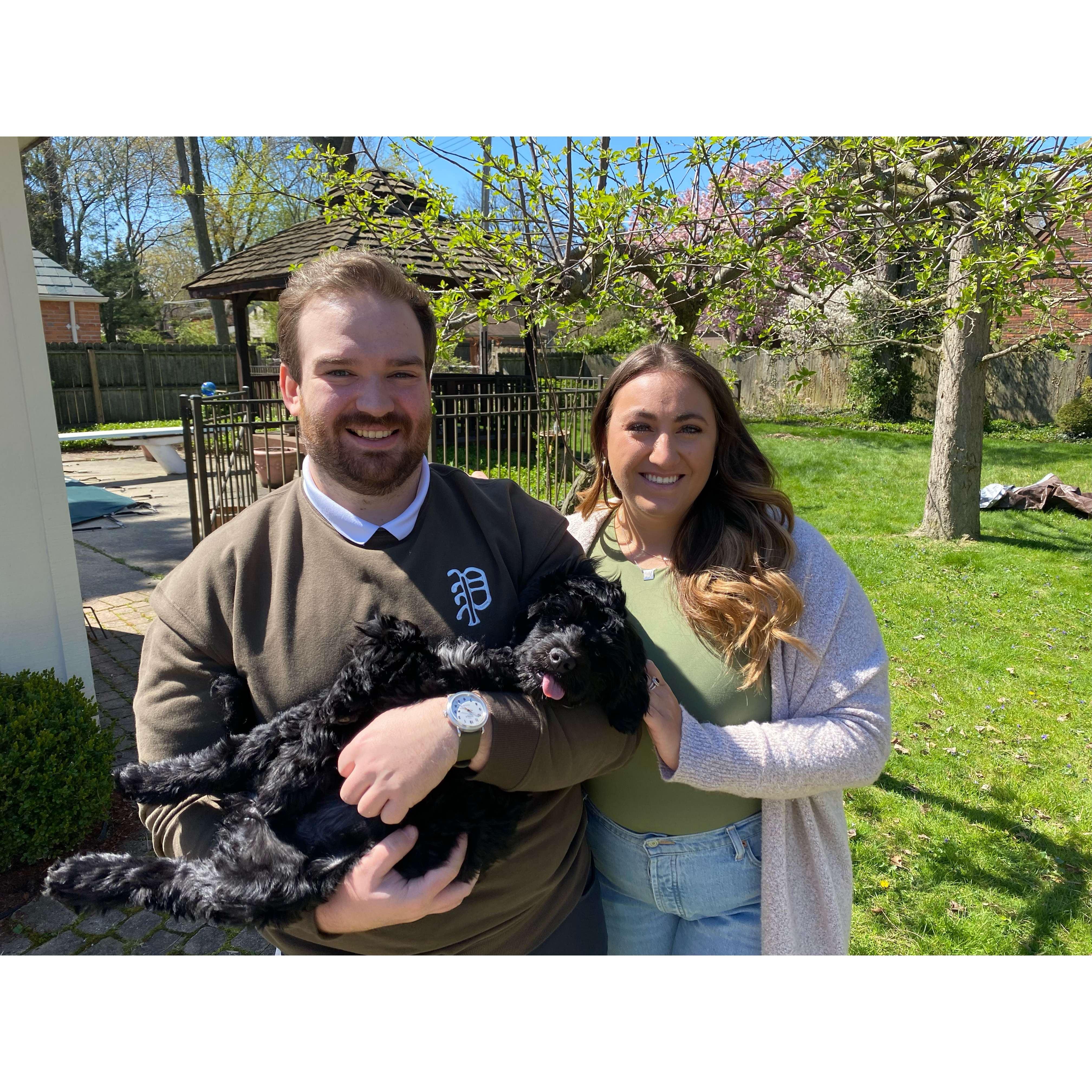 Emily & William with their puppy Maizey