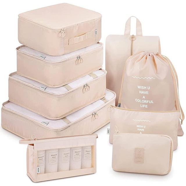 Mossio 9 Set Packing Cubes with Shoe Bag & Electronics Bag - Luggage Organizers Suitcase Travel Accessories