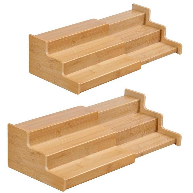 JinDoWin Spice Rack Organizer For Cabinet, Spice Organization For Cabinet, Spice Rack For Countertop,15.7 Inch Adjustable Seasoning Organizer Spice Organizer (2 Pack, Medium)