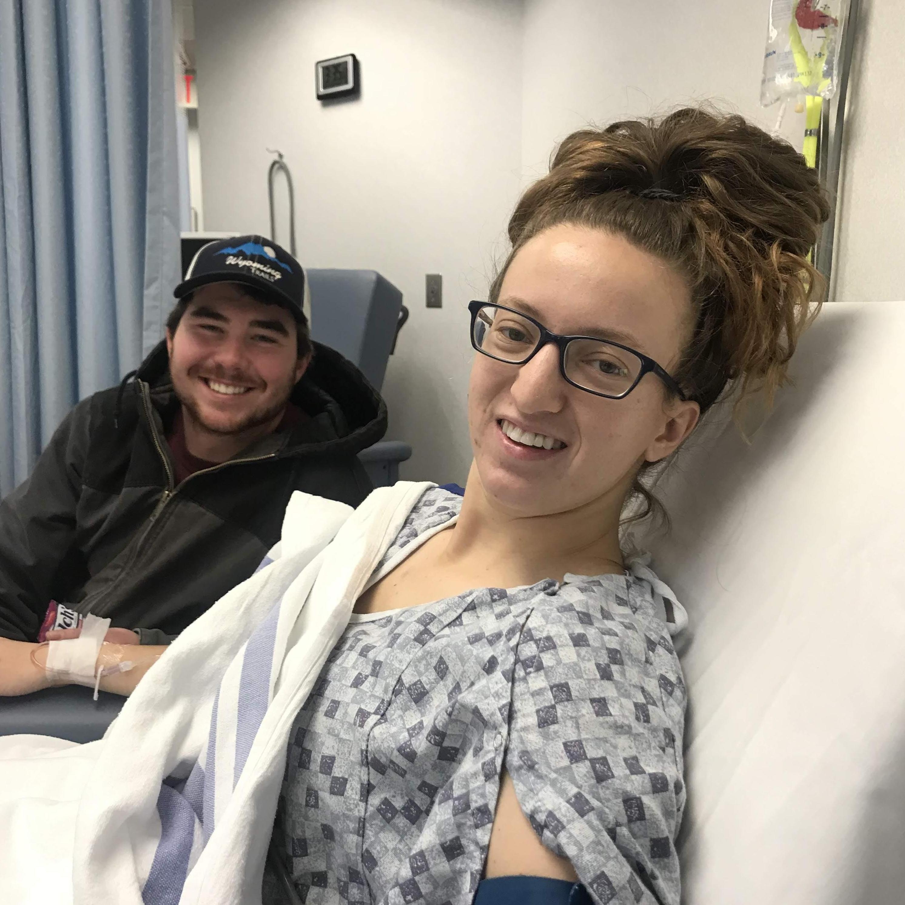 Sam was Abbi's rock when she had knee surgery in the middle of school last fall.