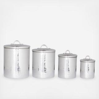 4-Piece Hammered Canister Set