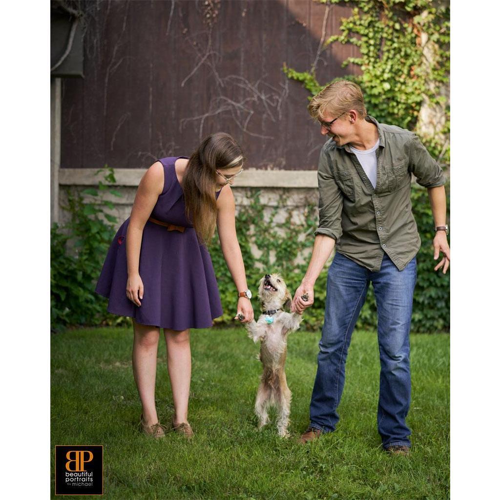 Peter's special request: a photo of us "walking" Toby.