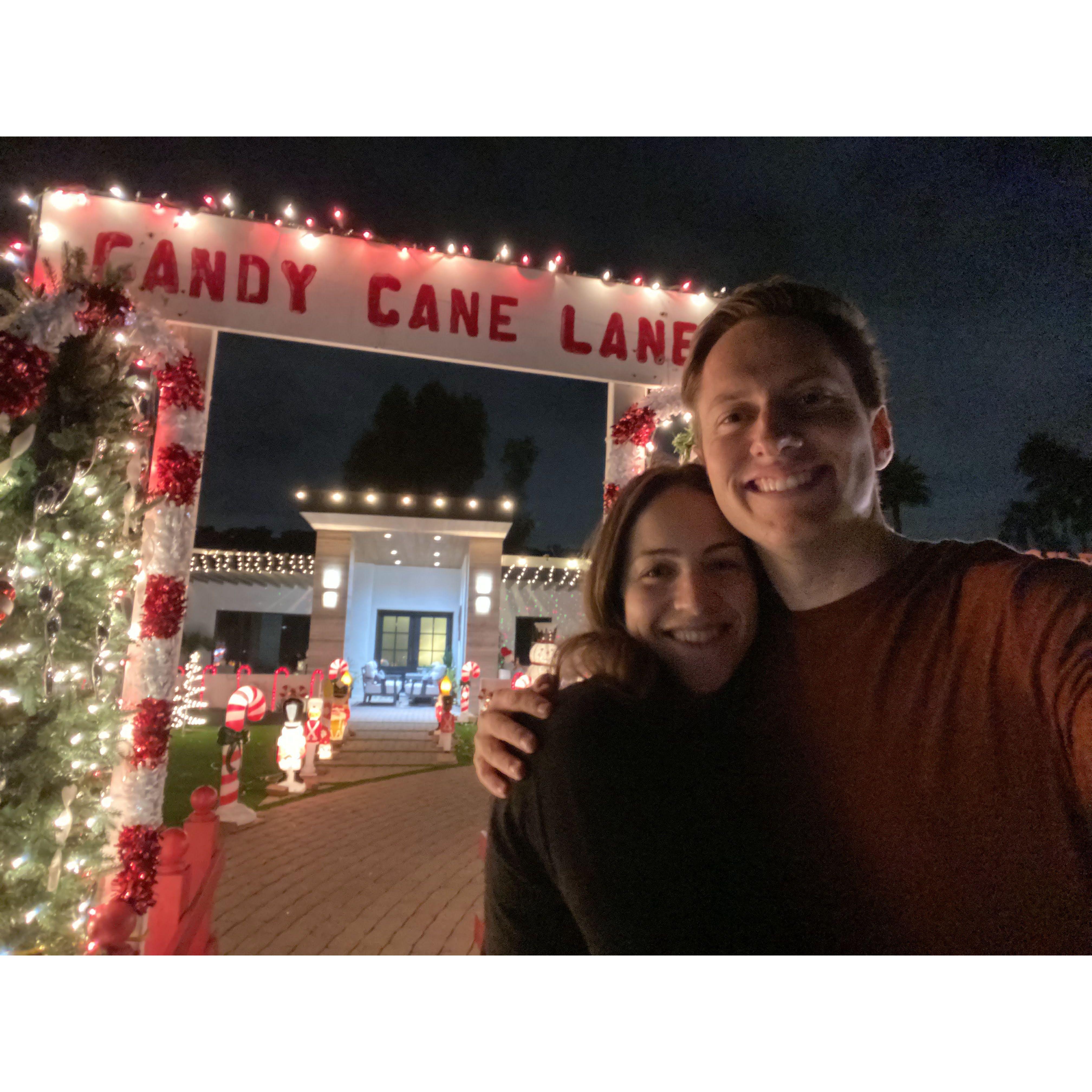 Christmas lights in Moon Valley where Scott grew up