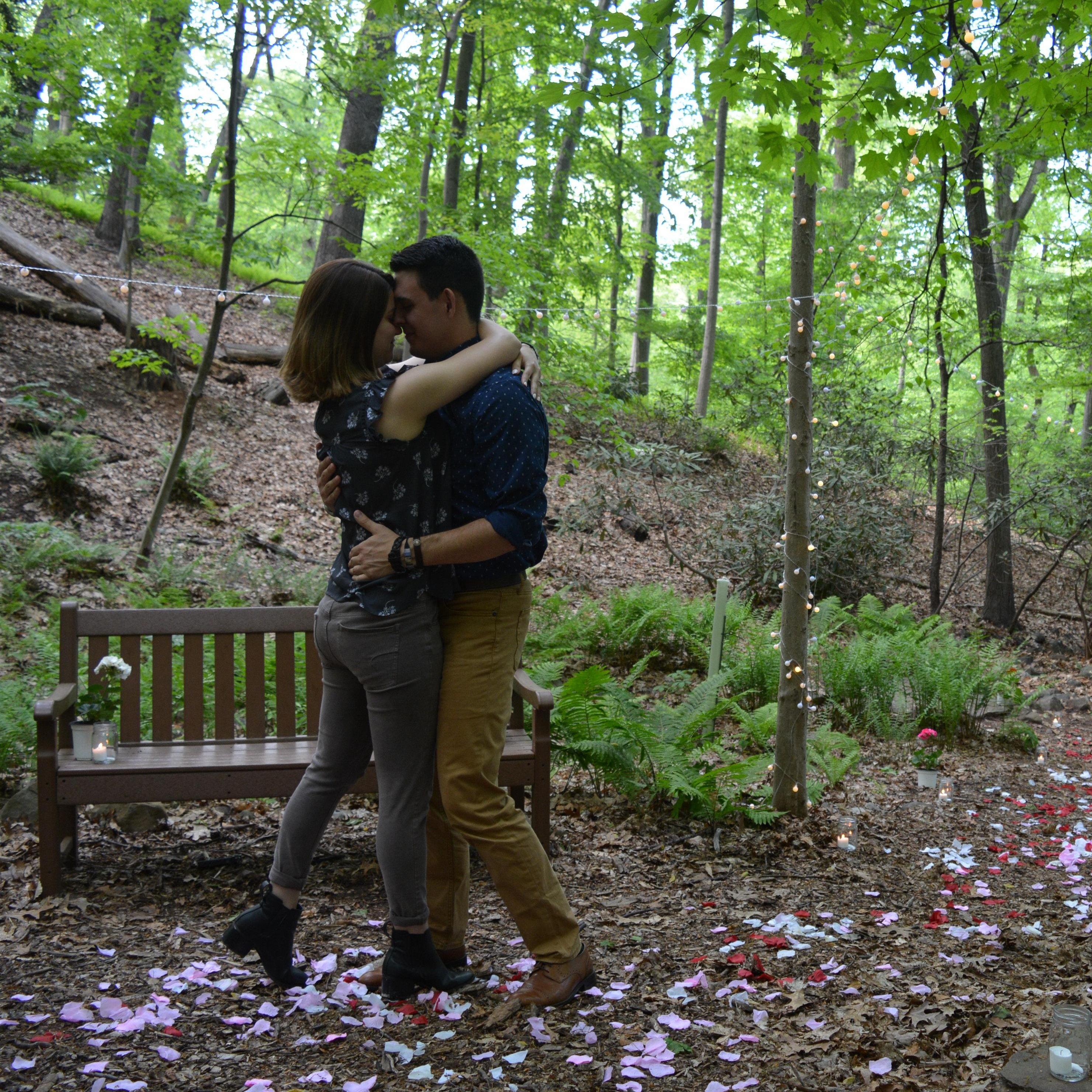 Newly engaged :) 
Photo credit for all of the proposal pictures goes to our amazing friend Cait Ferrari <3
