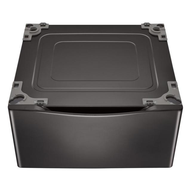 27 in. Laundry Pedestal with Storage Drawers for Washers and Dryers in Black Steel