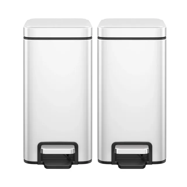 EKO 5L Genie Slim Step Trash Can Combo Matte White