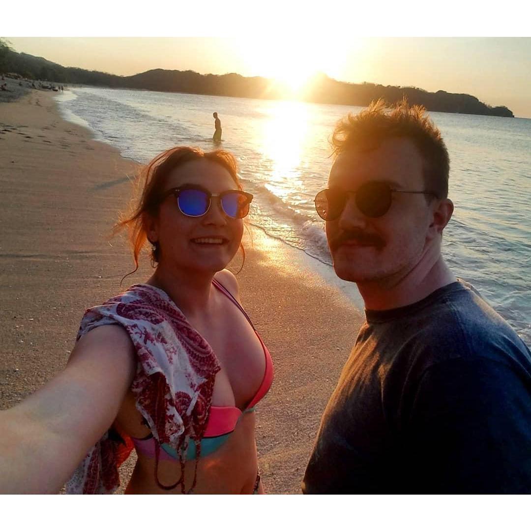 On a beach in Costa Rica