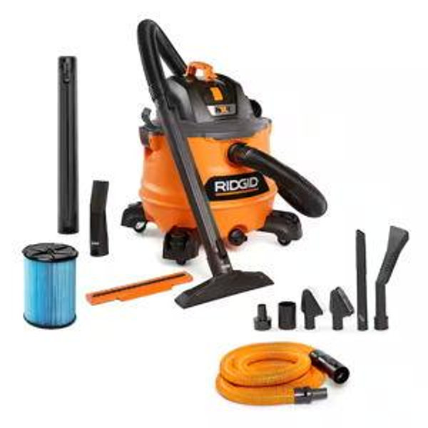 14 Gal. 6.0 Peak HP NXT Shop Vacuum Wet Dry Vac with Fine Dust Filter, Hose, Accessories and Car Cleaning Kit HD1401