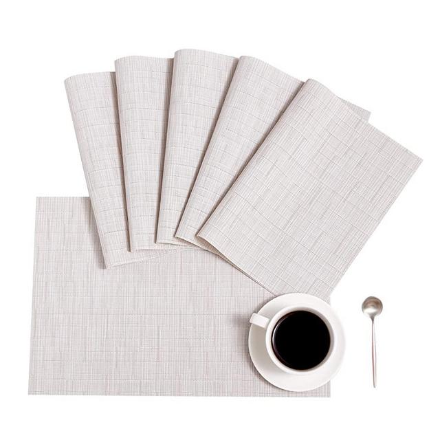 DOLOPL Placemats Placemat Cream Placemats Set of 6 Easy to Clean Wipeable Washable Heat Resistant Modern Outdoor Table Mats for Kitchen Patio Yard Table Decorations