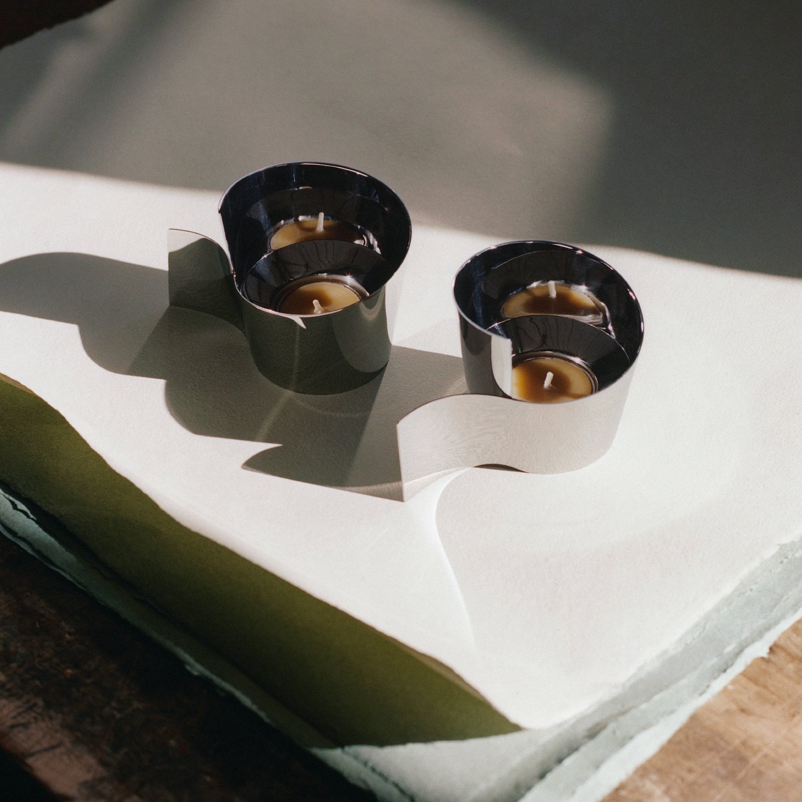 Georg Jensen, Fold Stainless Steel Tealight, Set of 2 | Zola