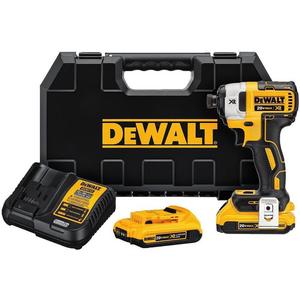 DEWALT DCF887D2 20V MAX XR Li-ion 2.0 Ah Brushless 0.25" 3-Speed Impact Driver Kit