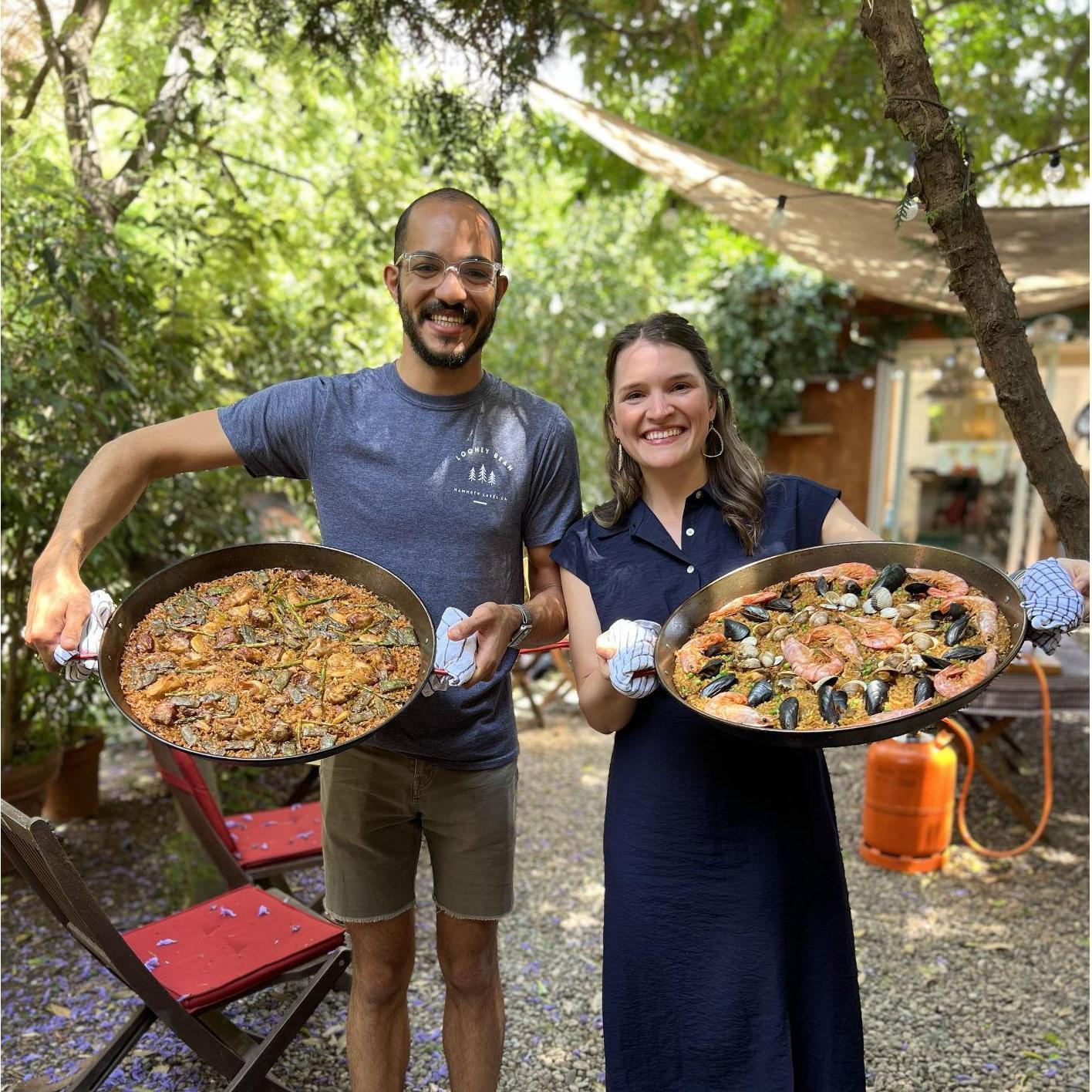Making Paella in Barcelona, Spain.