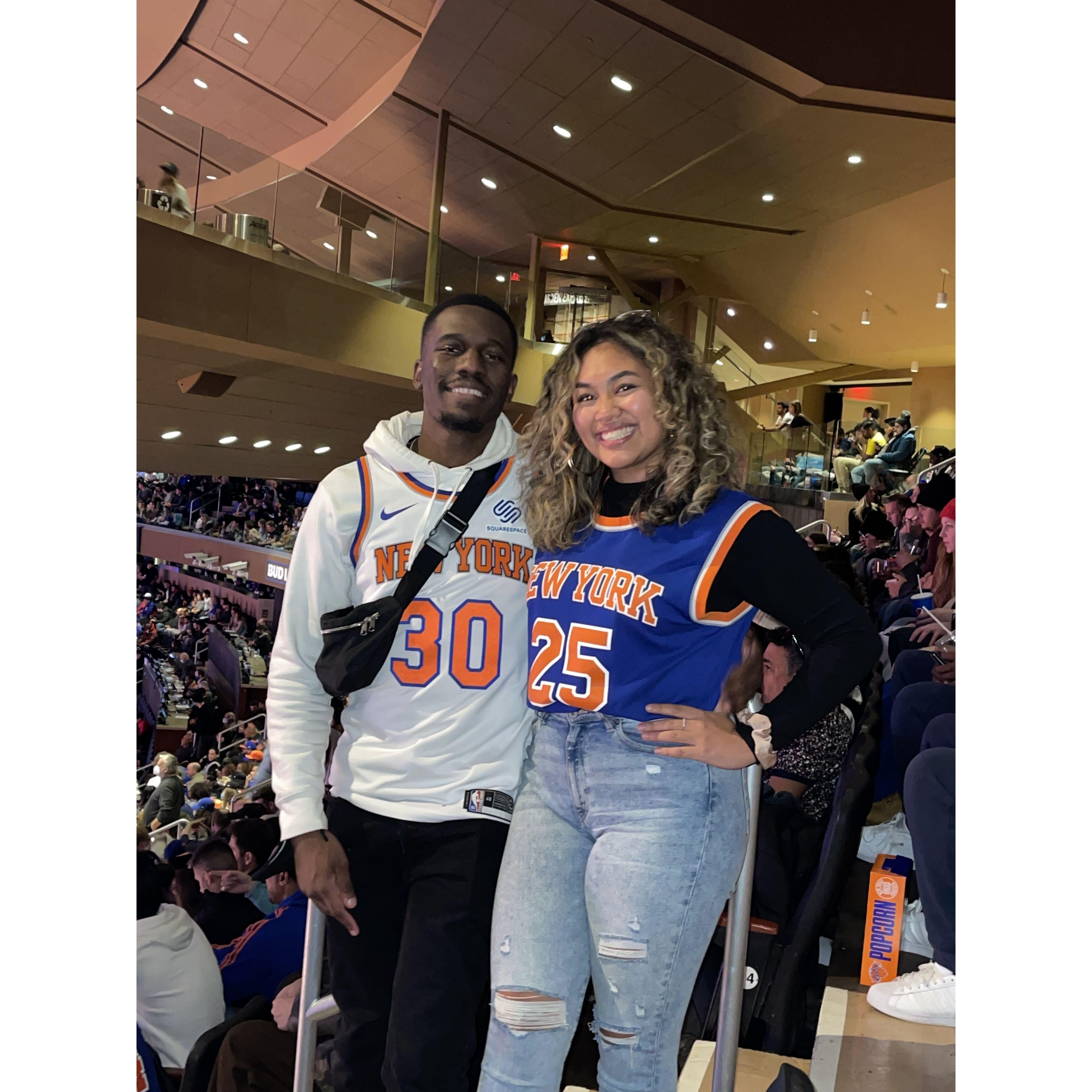 Micaellah surprised Chad for his fave team, Knicks game! 12/2021