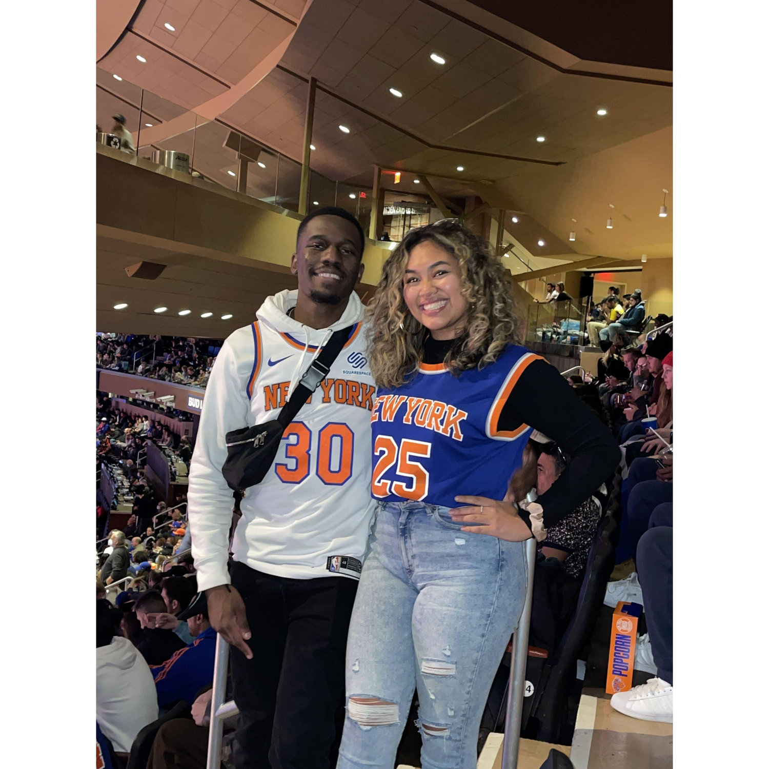 Micaellah surprised Chad for his fave team, Knicks game! 12/2021