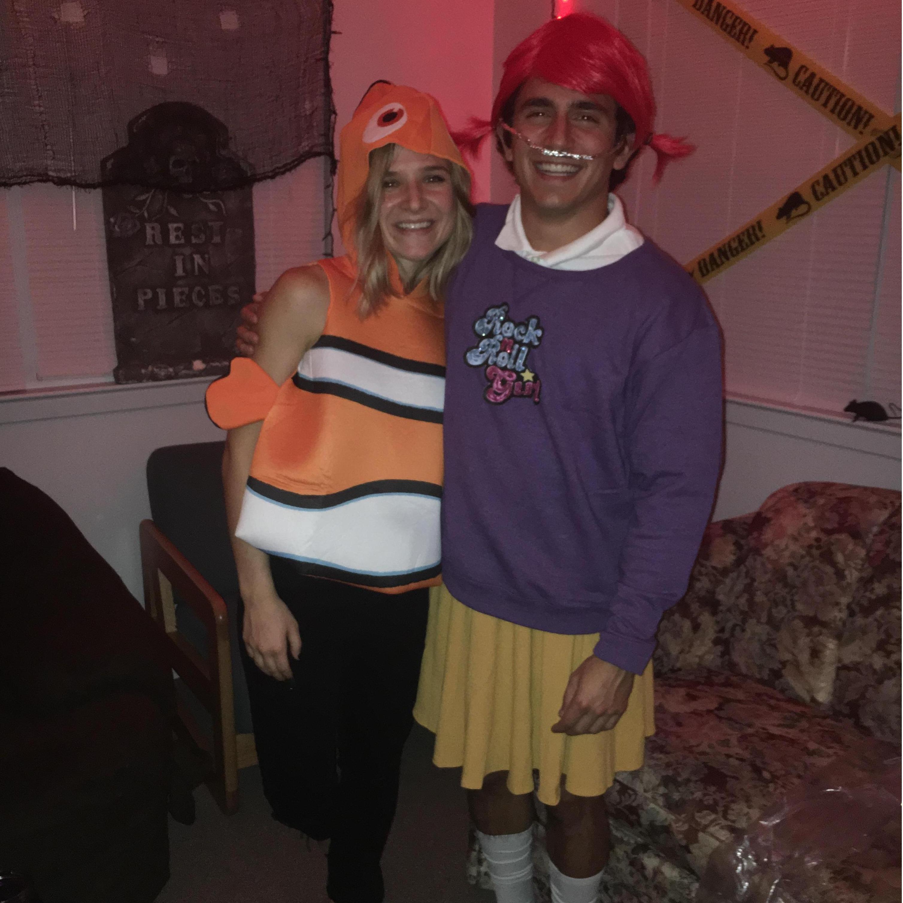 The night we found out Joe was super into skirts. Halloween 2017.