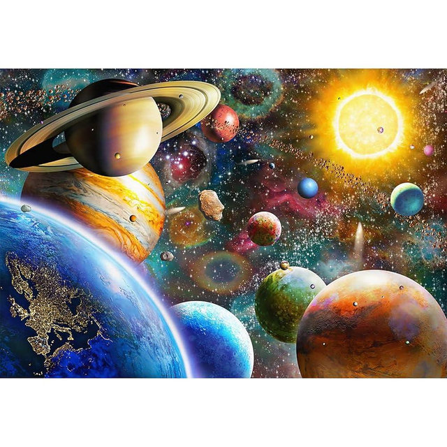 Nattork Jigsaw Puzzle 500 Pieces for Adults Youth Family Space Traveler Solar System Puzzle Pieces Fit Together Perfectly