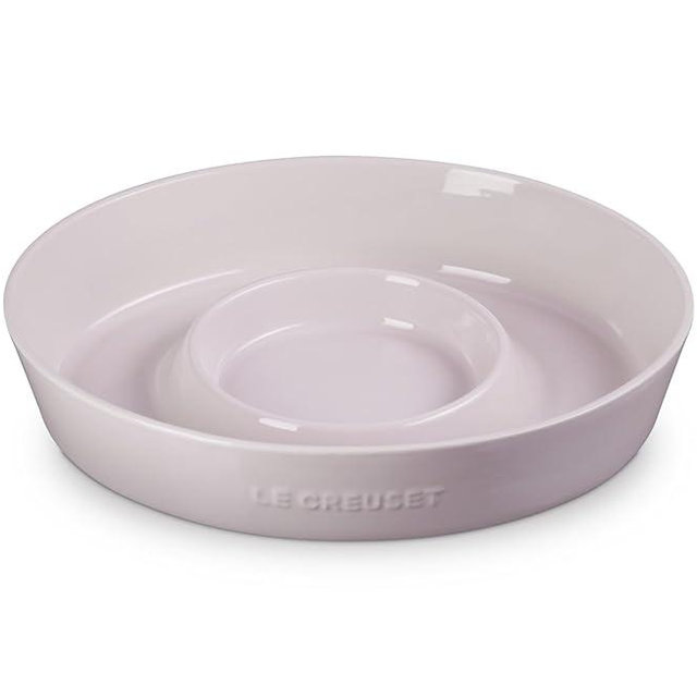 Le Creuset Stoneware Signature Oval Chip and Dip Platter, 13", Shallot