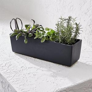 Black Herb Planter with Scissors