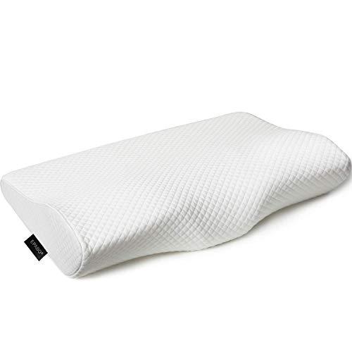 EPABO Contour Memory Foam Pillow Orthopedic Sleeping Pillows, Ergonomic Cervical Pillow for Neck Pain - for Side Sleepers, Back and Stomach Sleepers, Free Pillowcase Included (Firm & Standard Size)