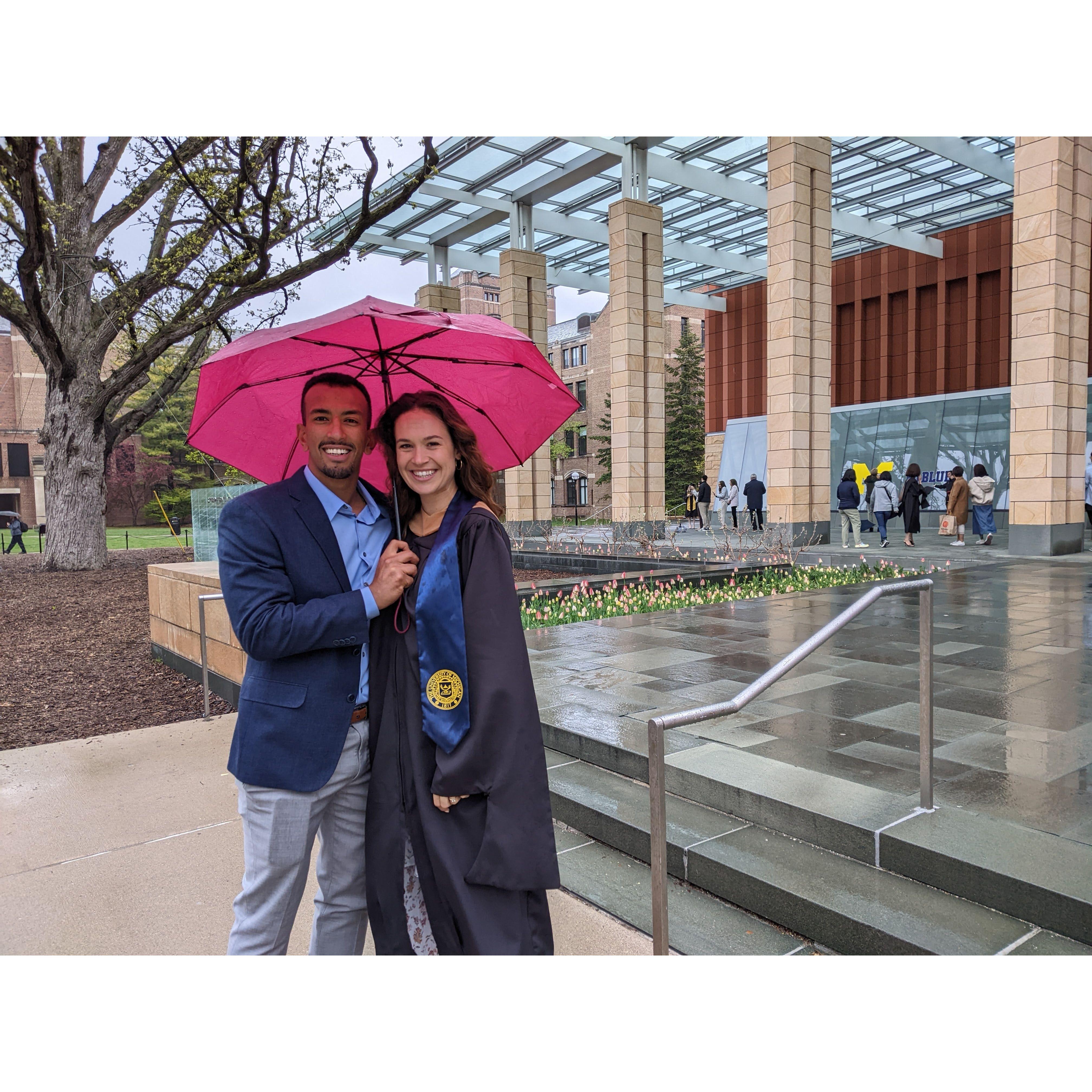 At Shay's graduation in Michigan in April 2023.