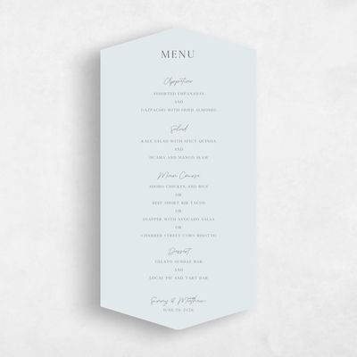Blue Diamond Wedding Menu - Clearwater