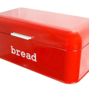 Juvale - Bread Box For Kitchen - Bread Bin Storage Container For Loaves, Pastries, and More - Retro / Vintage Inspired Design - Red - 16.75 x 9 x 6.5 Inches