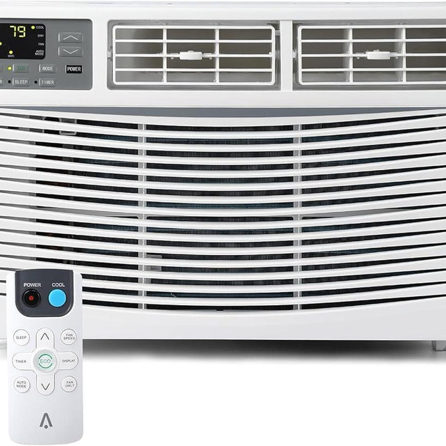 8000 BTU Smart WiFi Window Air Conditioner, Cools Up to 350 Sq. ft., Energy Saving AC Unit with Remote Control, App & Voice Control, 24H Timer, Quiet Operation for Living Room, Office