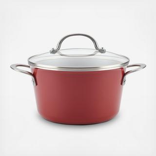 Porcelain Enamel Covered Saucepot