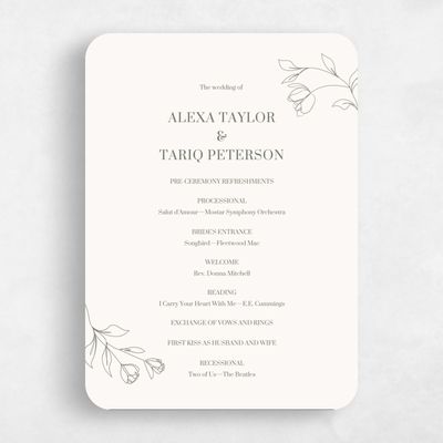 White Rounded Wedding Program - Maywood