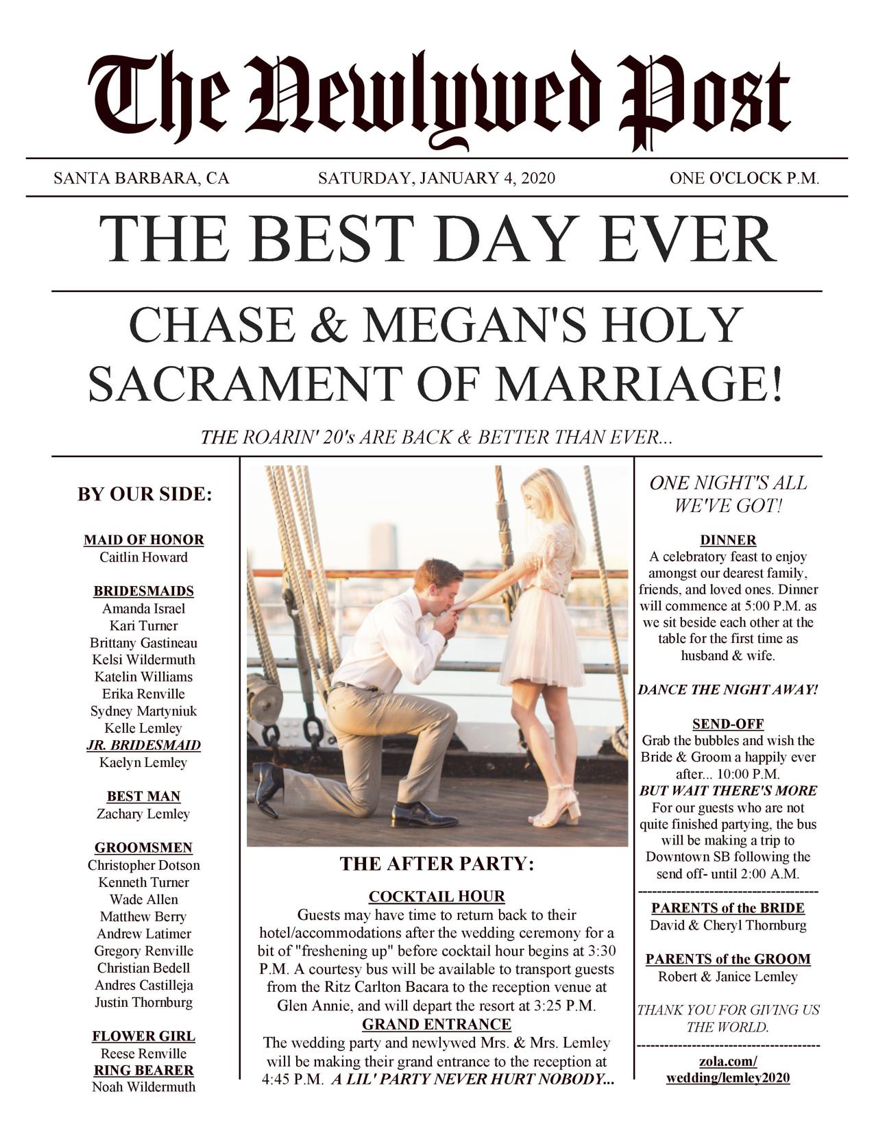 The Wedding Website of Megan Thornburg and Chase Lemley