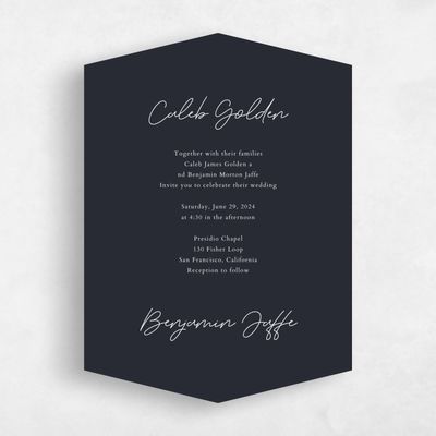 Black Diamond Wedding Invitation - Alyeska Portrait
