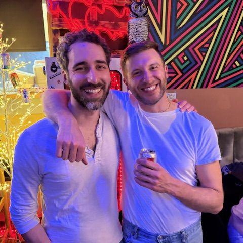 A dive bar with friends for Z's 40th birthday in Spring 2025