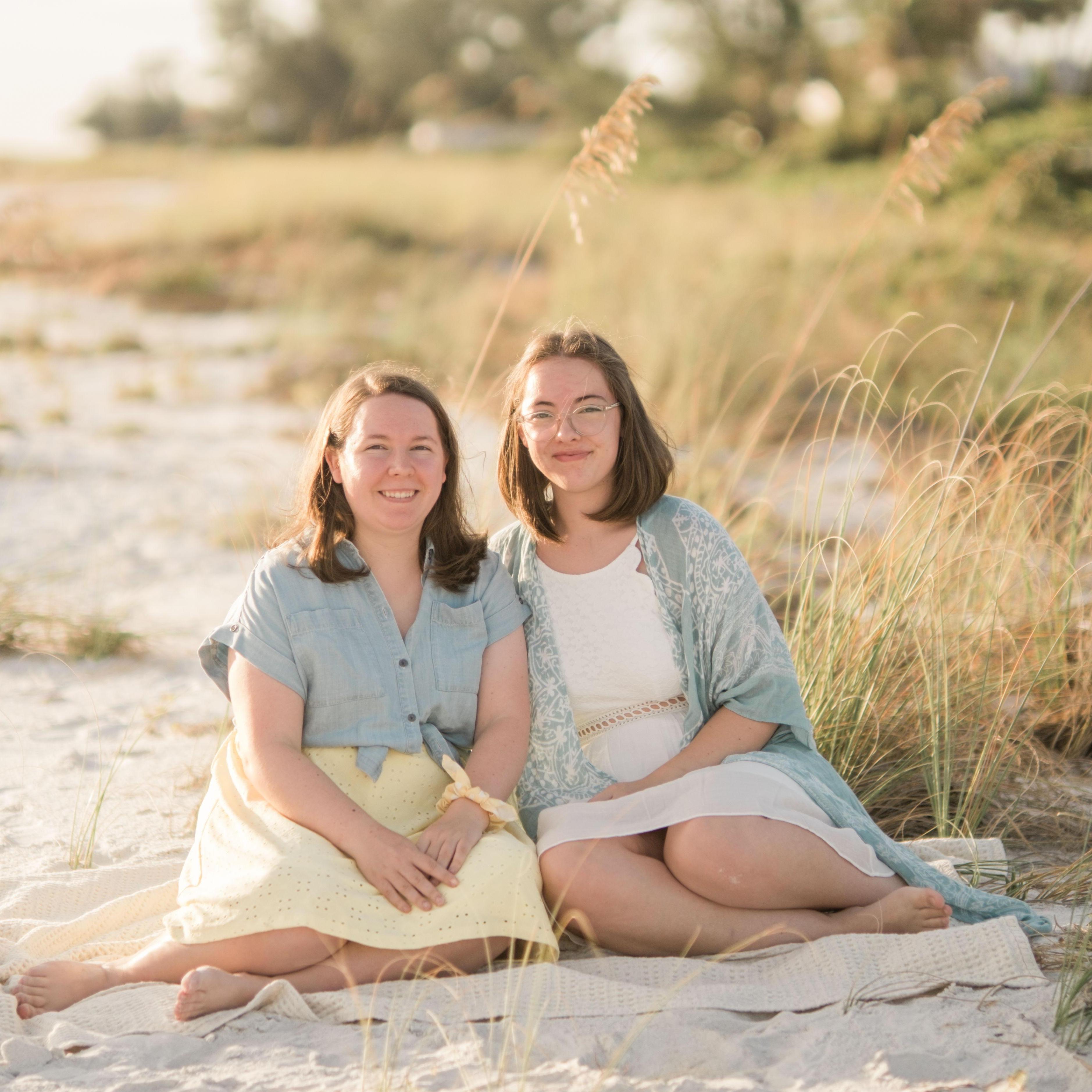 Emma and her sister who also happens to be a bridesmaid in the wedding.